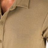Stretch Knit Short Sleeve Shirt - Taupe