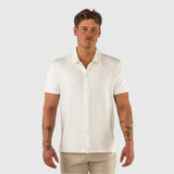 Stretch Knit Short Sleeve Shirt - White