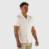 Stretch Knit Short Sleeve Shirt - White