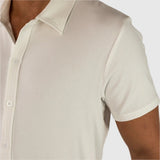 Stretch Knit Short Sleeve Shirt - White