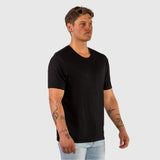 T-Shirt aus gerippter Viskose - Schwarz