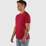 Ribbed Rayon T-Shirt - Carmine