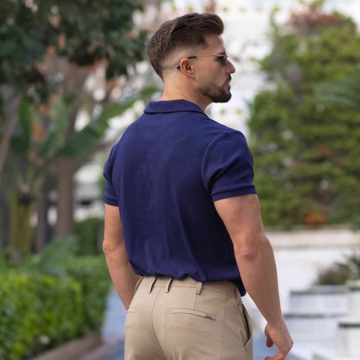 Best Breathable Navy Fitted Polo Shirt | Kojo Fit