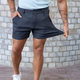Best Stretch Formal Mens Shorts Dark Grey by Kojo Fit