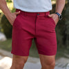 Mens Burgundy Wine Red Casual Shorts Slim Fit 