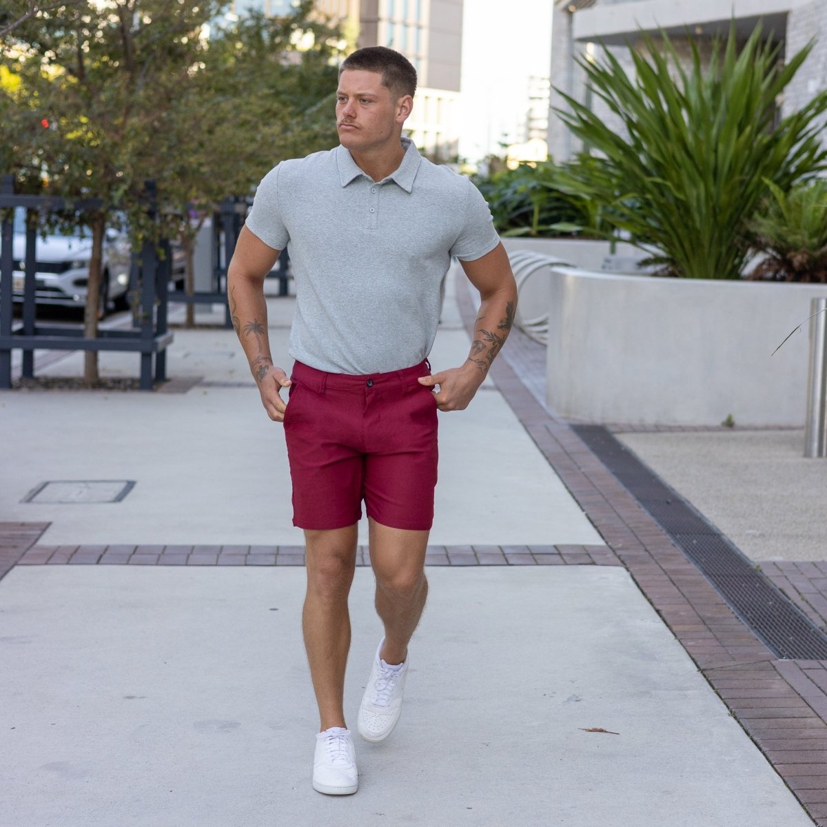 Ultra-Stretch 7" Chino Shorts - Burgundy Ultra-Stretch 7" Chino Shorts - Burgundy