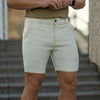 Stylish Mens Cream Slim Fit Chino Shorts by Kojo Fit