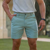 Mens Pastel Green Slim Fit Dress Shorts Kojo Fit