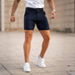 Mens Navy chino shorts for muscular legs