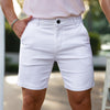 Kojo Mens White Slim Fit Chino Shorts with stretch