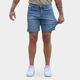 Ultra Stretch 7" Jeansshorts - Blaue Waschung