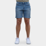 Ultra Stretch 7" Jeansshorts - Blaue Waschung