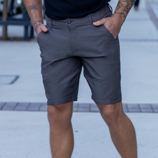 Mens Charcoal Chino Shorts | Slim Fit Dress Shorts – Kojo Fit
