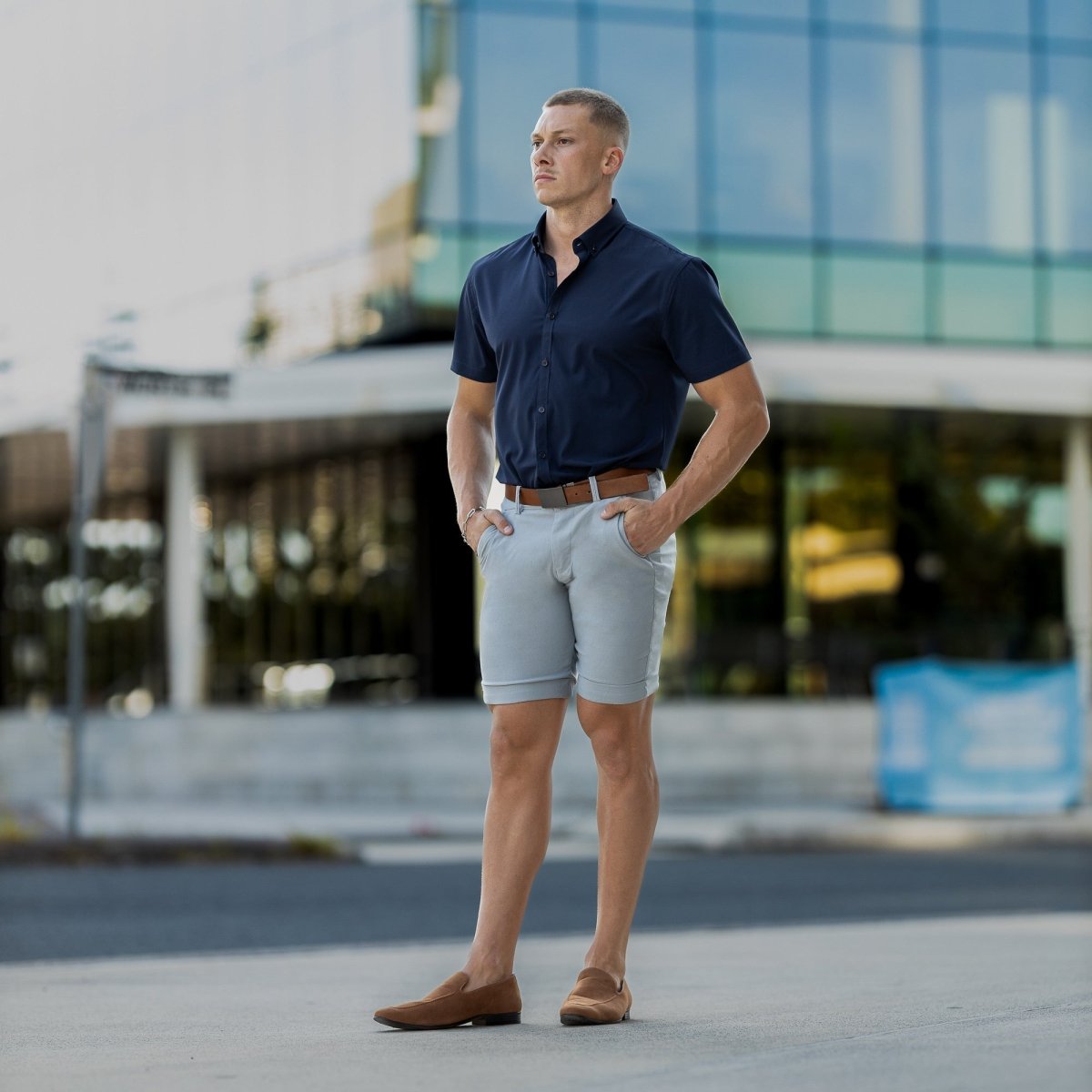Ultra-Stretch 9 Chino Shorts - Grey Ultra-Stretch 9 Chino Shorts - Grey