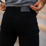 Black fitted denim shorts kojo