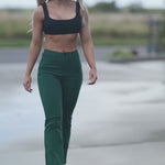 Womens Emerald Gream High Waist fitted Flared Jeans