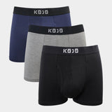 3 Pack - Performance Bamboo Boxer Briefs - Black, Navy & Grey
