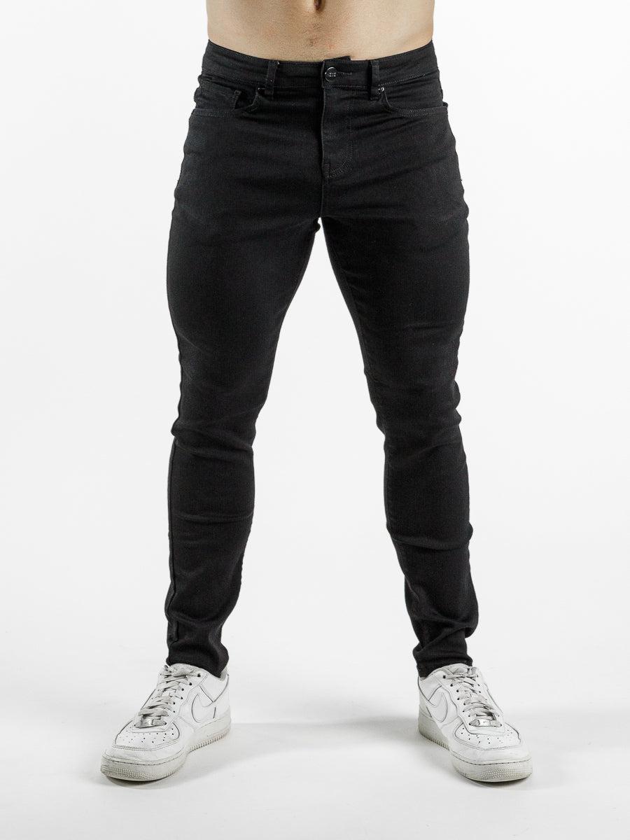 Men's Black Stretch Skinny Fit Jeans | Muscle Fit Stretchy Jeans | Kojo Kojo Fit