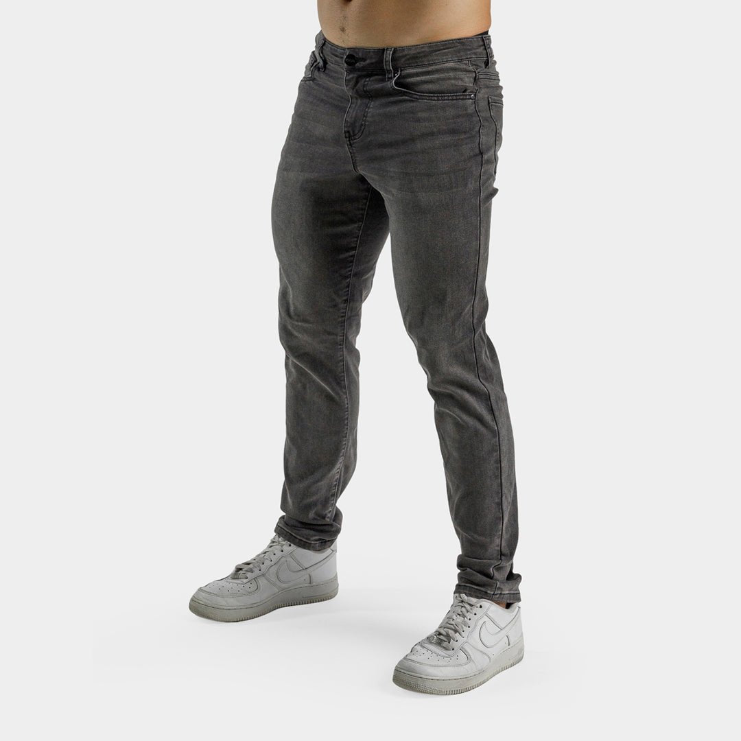 Grey Faded Wash Slim Muscle Fit Jeans | KOJO FIT – Kojo Fit