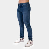 Blue Mens Muscle Fit Stretch Jeans 