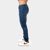 Mens Bodybuilder Fit Jeans Blue