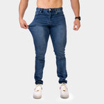 Mens Stretch Denim Slim Fit Jeans Blue
