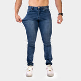 Mens Stretch Denim Slim Fit Jeans Blue