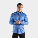 Bamboo Satin Stretch Shirt - Cobalt Blue