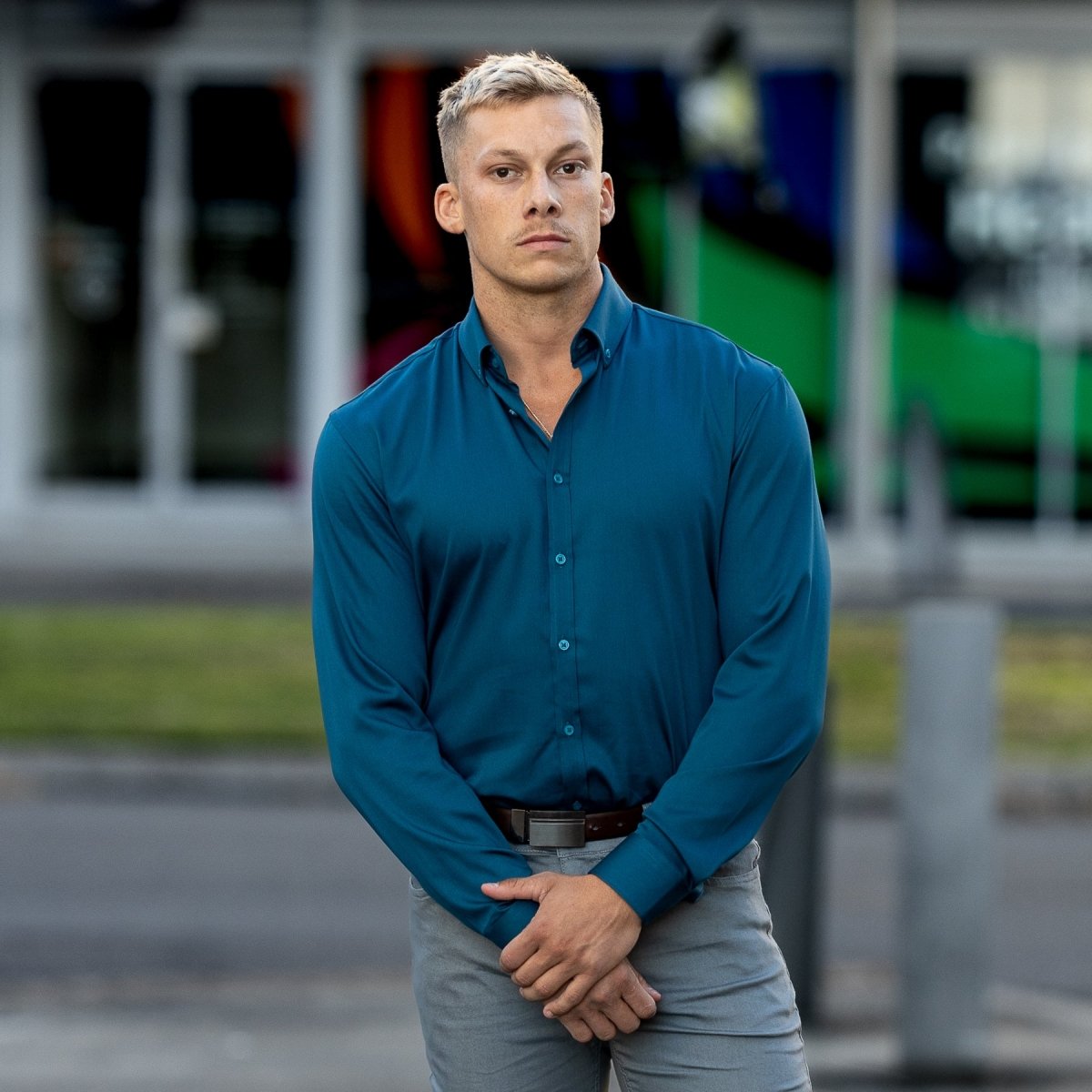 Teal Colour Formal Shirt Men's Dress Shirt Long Sleeve 4-Way Stretch Wrinkle Free Teal Formal Teal Colour Formal Shirt Men's Dress Shirt Long Sleeve 4-Way Stretch Wrinkle Free Teal Formal