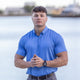 Mens Blue Muscle Fit Short Sleeve Shirt