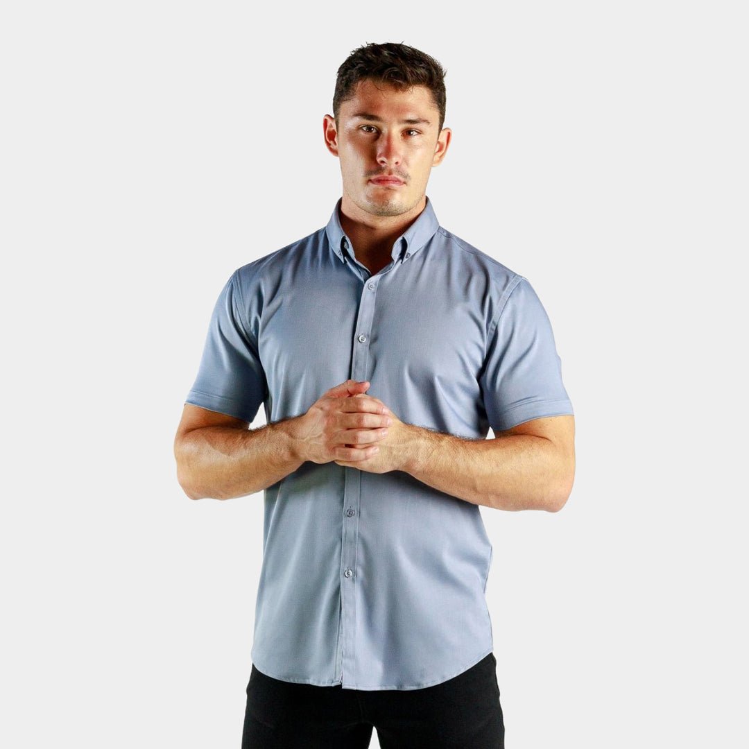 Silver Short Sleeve Muscle Fit Shirt