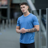 Mens essentials athletic fit bamboo t-shirt blue