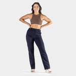 Fitted Waist Navy Womens Work Pants