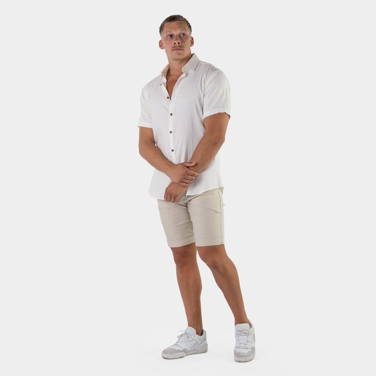 Performance Linen Short Sleeve Shirt White