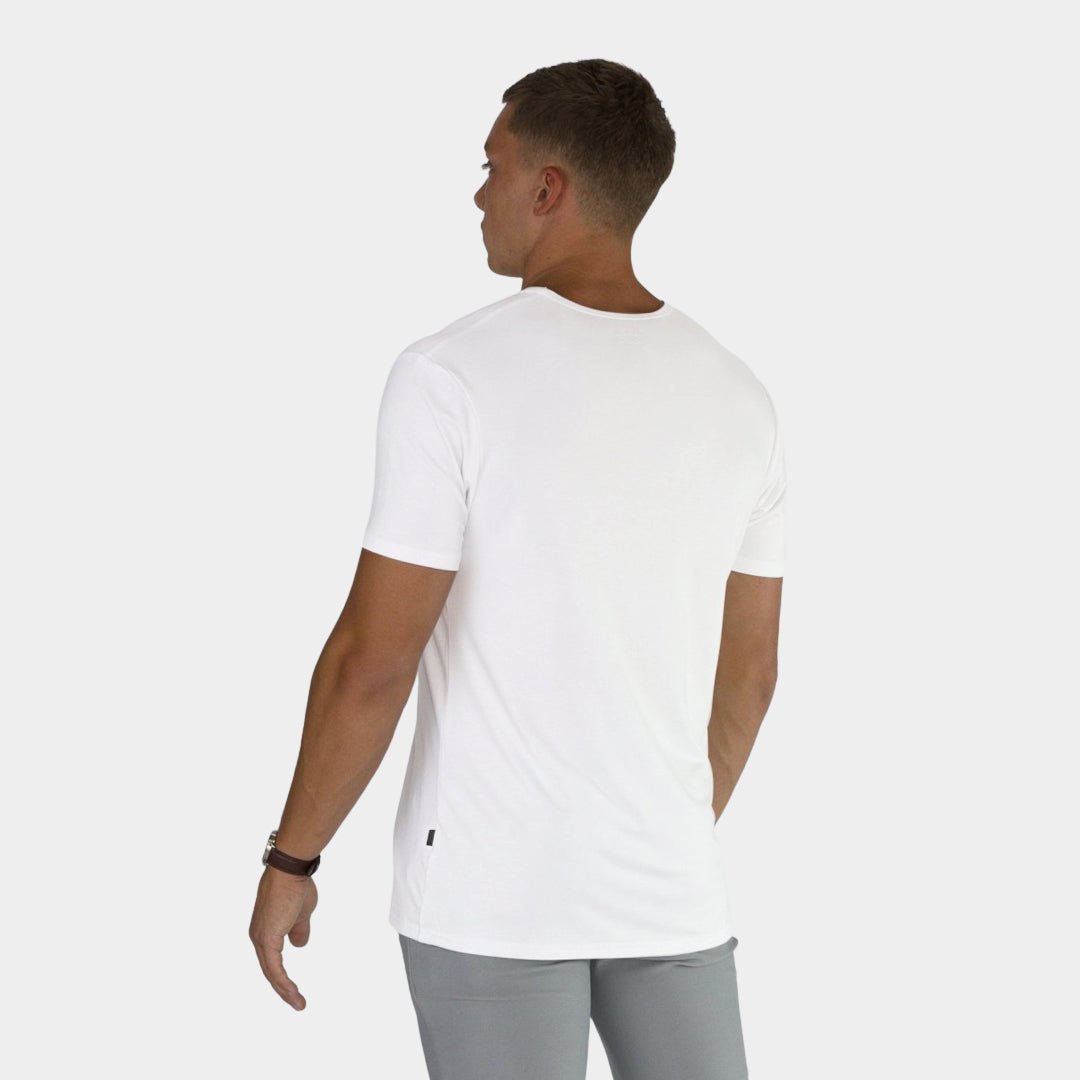 Mens Tapered Muscle Fit Bamboo T-Shirt White