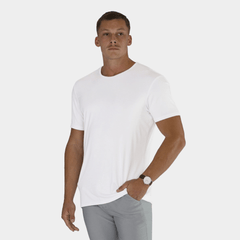 Mens White Essential Bamboo T-Shirt Athletic Fit