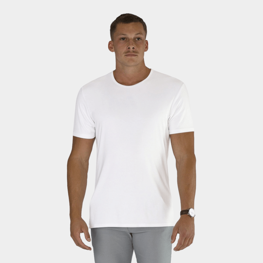 Mens Breathable Bamboo White T-shirt