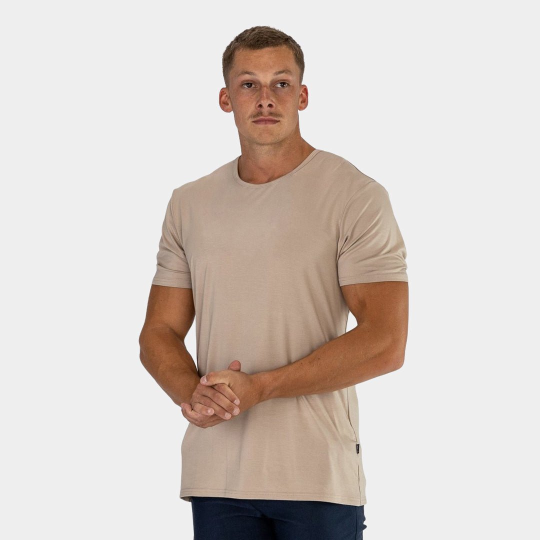 Mens Athletic Bamboo Tee Light Brown