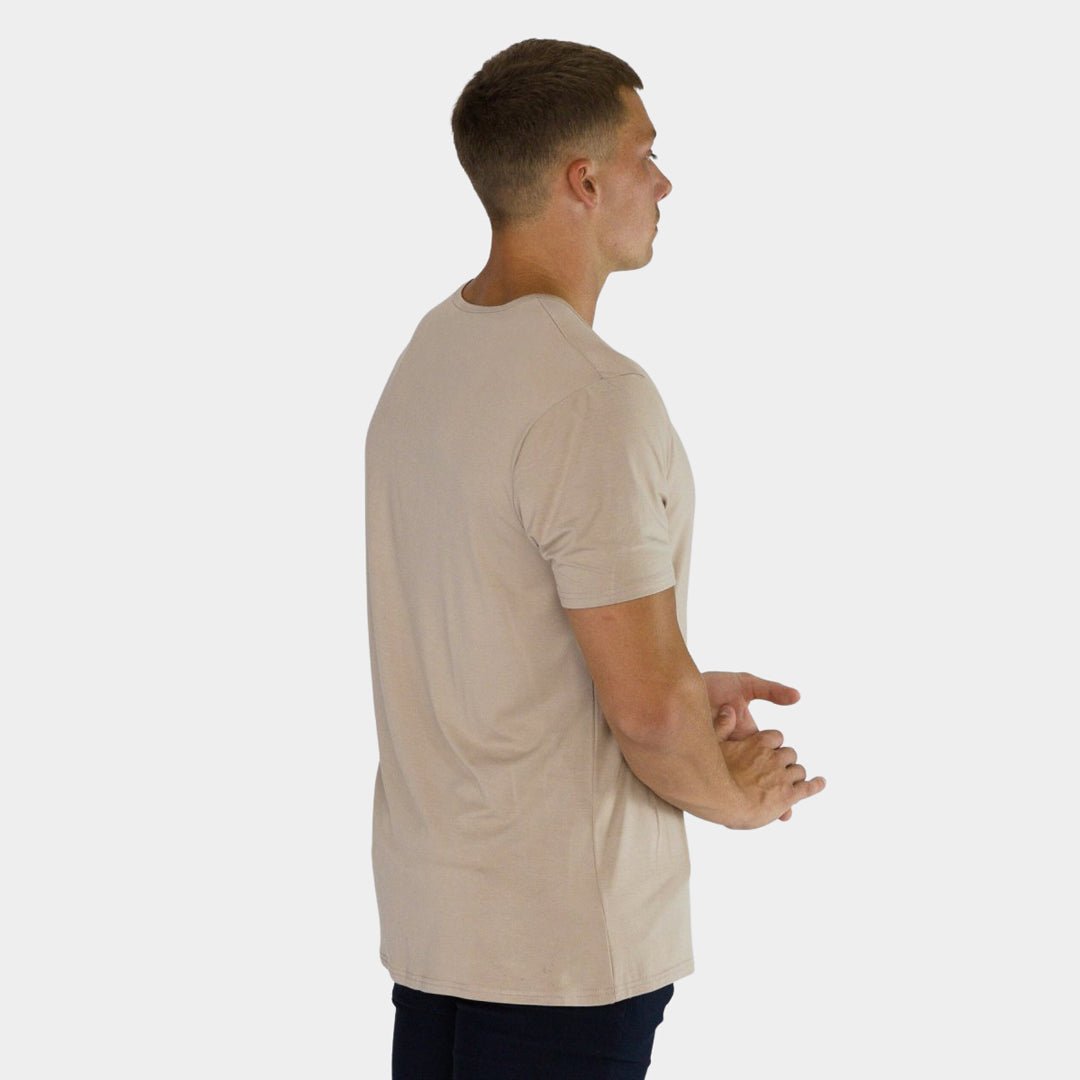 Mens Light Brown Bamboo Gym Essential Tee