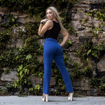 Womens Cobalt Blue Stylish Stretch Flare Jeans