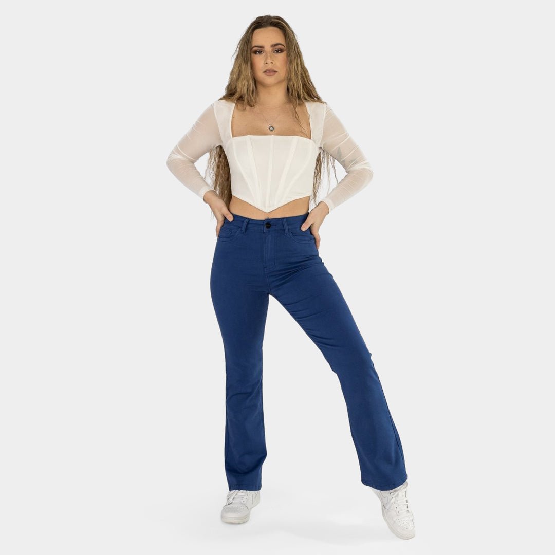 Womens Cobalt Blue bootleg flare jeans 