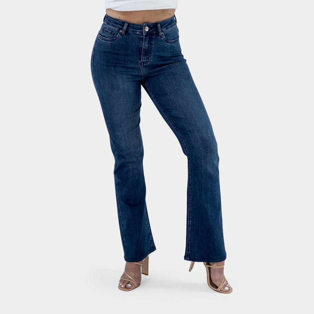 Womens Indigo Flare Fit Jeans