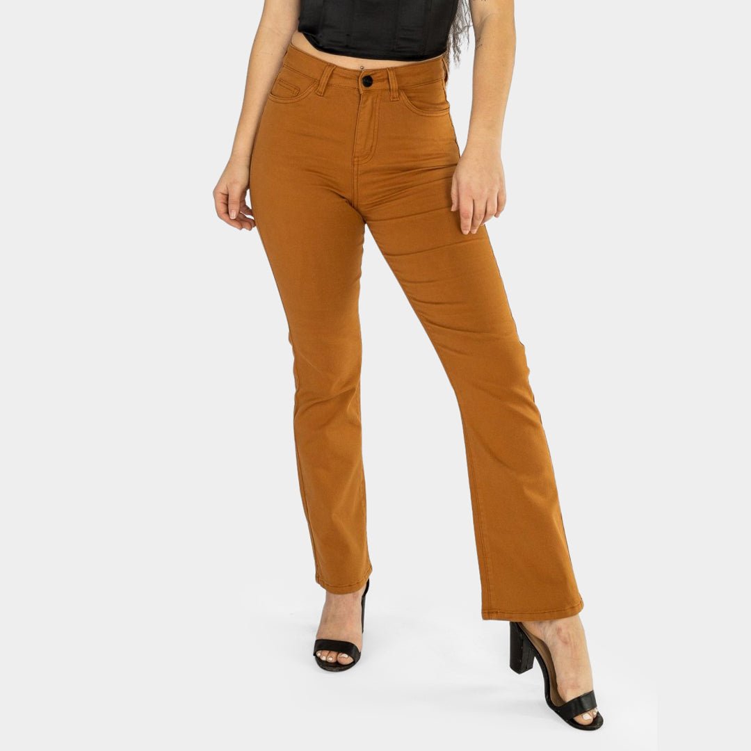 Stretchy Womens Tan Flares