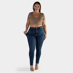 Womens Dark Blue Curvy Fit Jeans