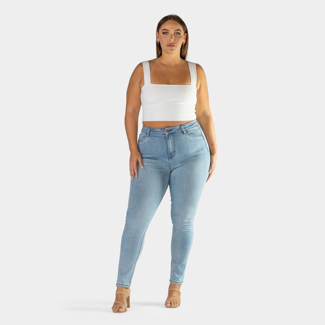 Blue Womens High Fit Jeans Australia | Kojo Fit – Kojo Fit