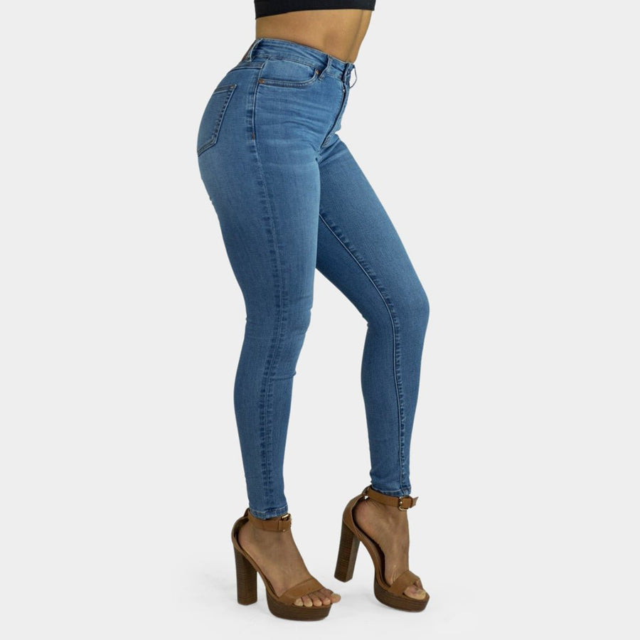 Shop Womens Blue Skinny Fit High Waist Jeans | Curvy Fit Jeans | Kojo ...
