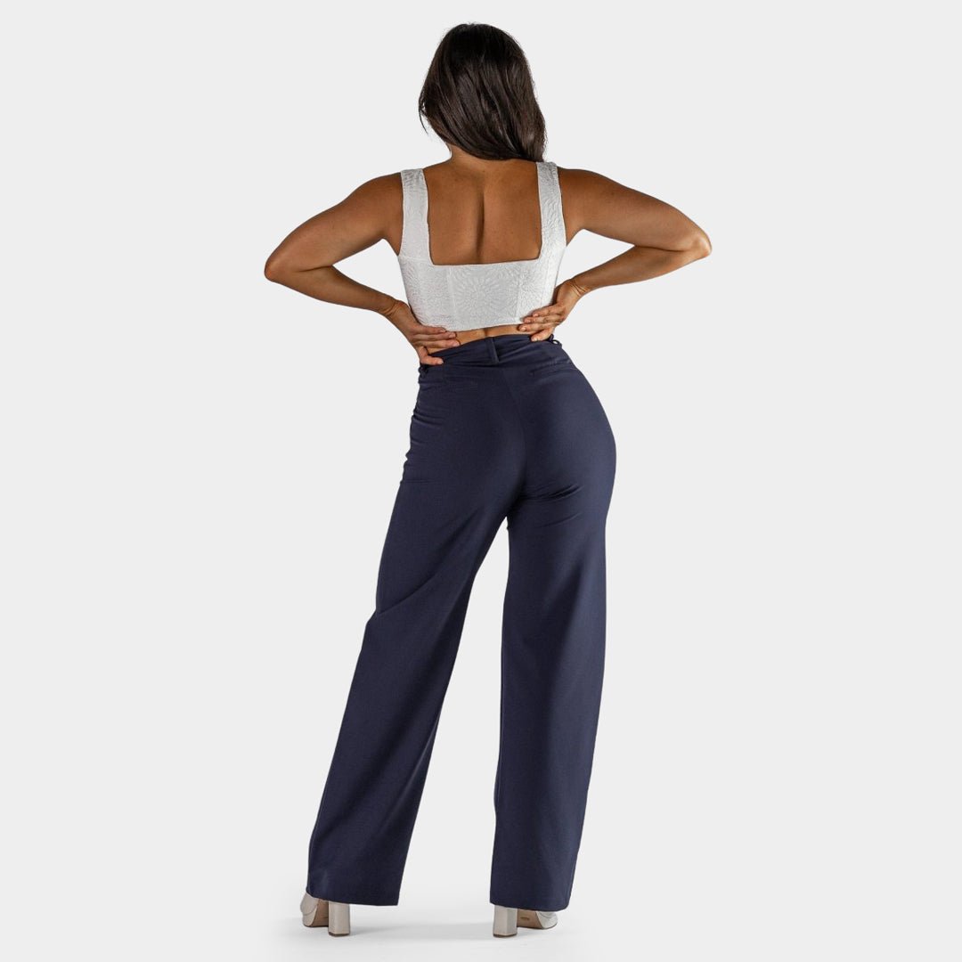 Womens Navy Wide Leg Stretch Pants Kojo Fit Kojo Fit Womens Navy Wide Leg Stretch Pants Kojo Fit Kojo Fit