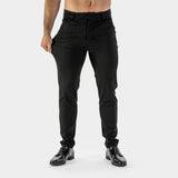 Mens Stretch Black formal Pants for muscular legs