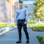 Mens Muscle Fit Black Formal Trousers