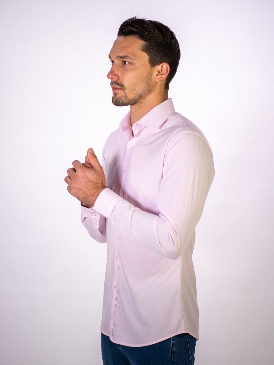 Performance Bamboo Dress Shirt - Pink - Kojo Fit